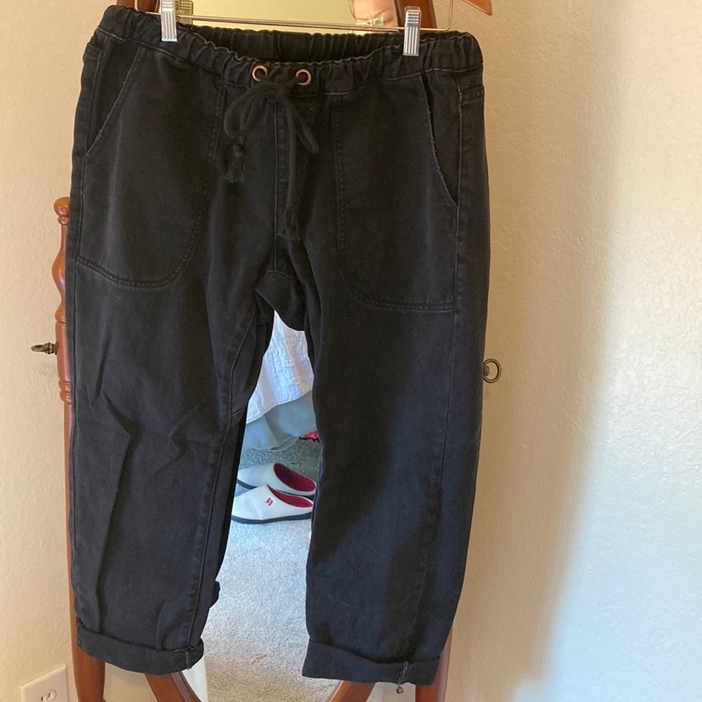 One Teaspoon for Free People drawstring Baggies in faded black size medium